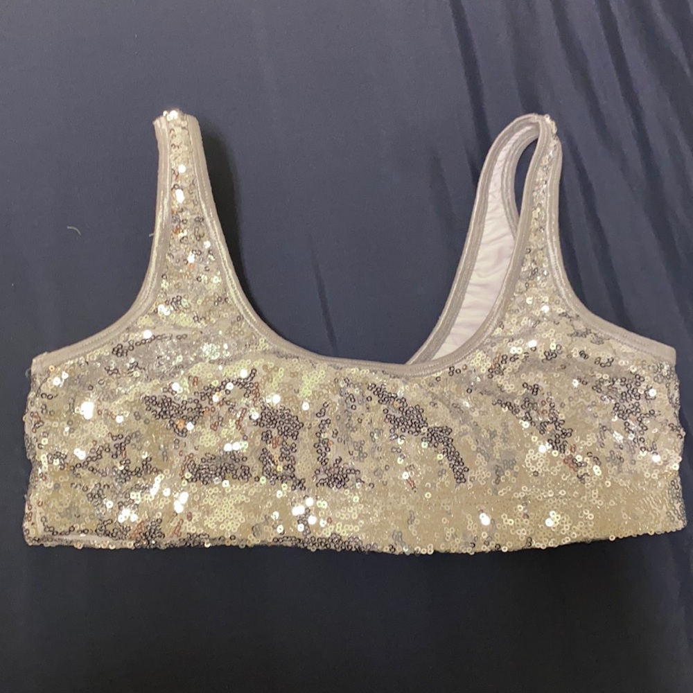 One of a kind silver sequin bra size small. super cute great for parties